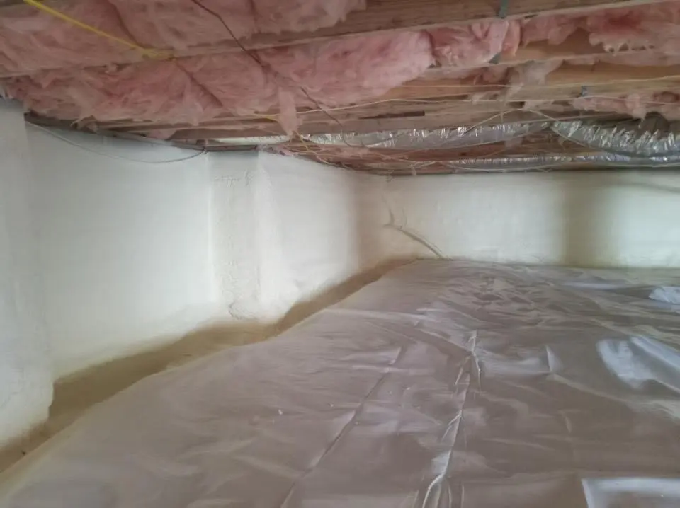 Crawl space encapsulation with closed-cell spray foam for Roof Waterproofing in Statesboro